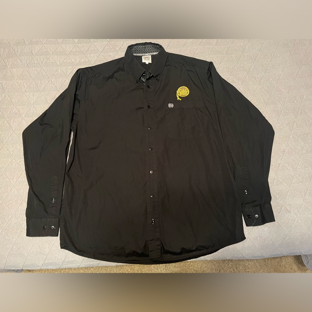 Cinch CAL Ranch Stores Western Button Down Shirt Mens Size M Solid Black